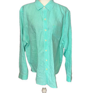 Tommy Bahama Mint Green Linen Button Shirt Men’s Large